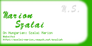 marion szalai business card